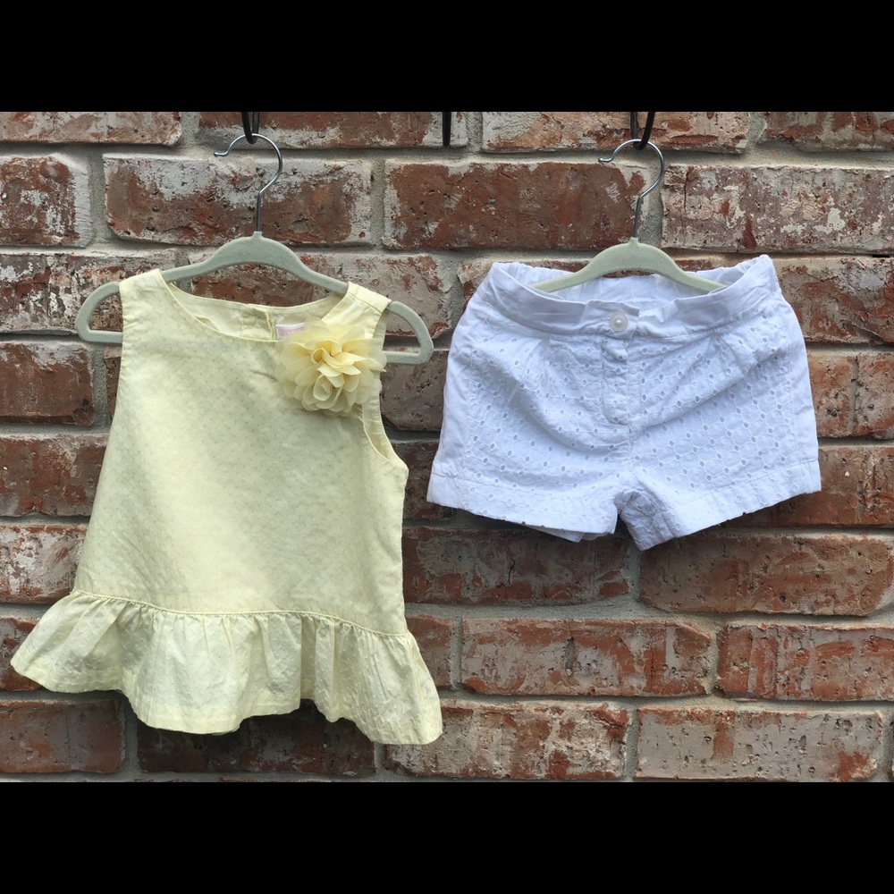 JANIE AND JACK Top + Eyelet Short OUTFIT
